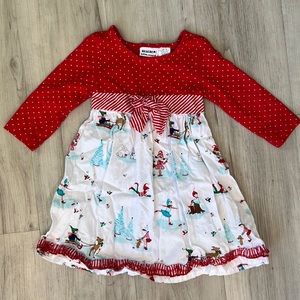 Girls candy cane snow Christmas dress 4T